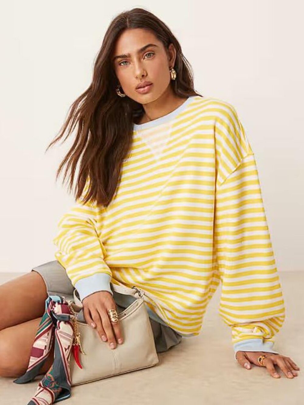 FREE PEOPLE Women's We The Free Classic Striped Oversized Crewneck Size M